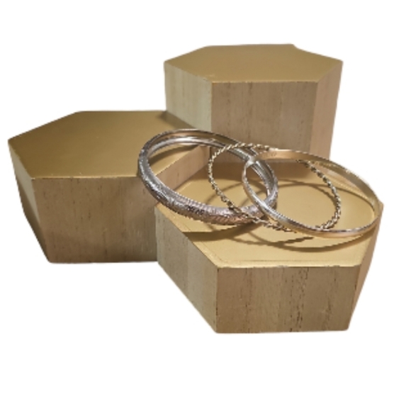 Combination of Three Bangle Bracelets.Can be worn Separately. - Picture 3 of 8